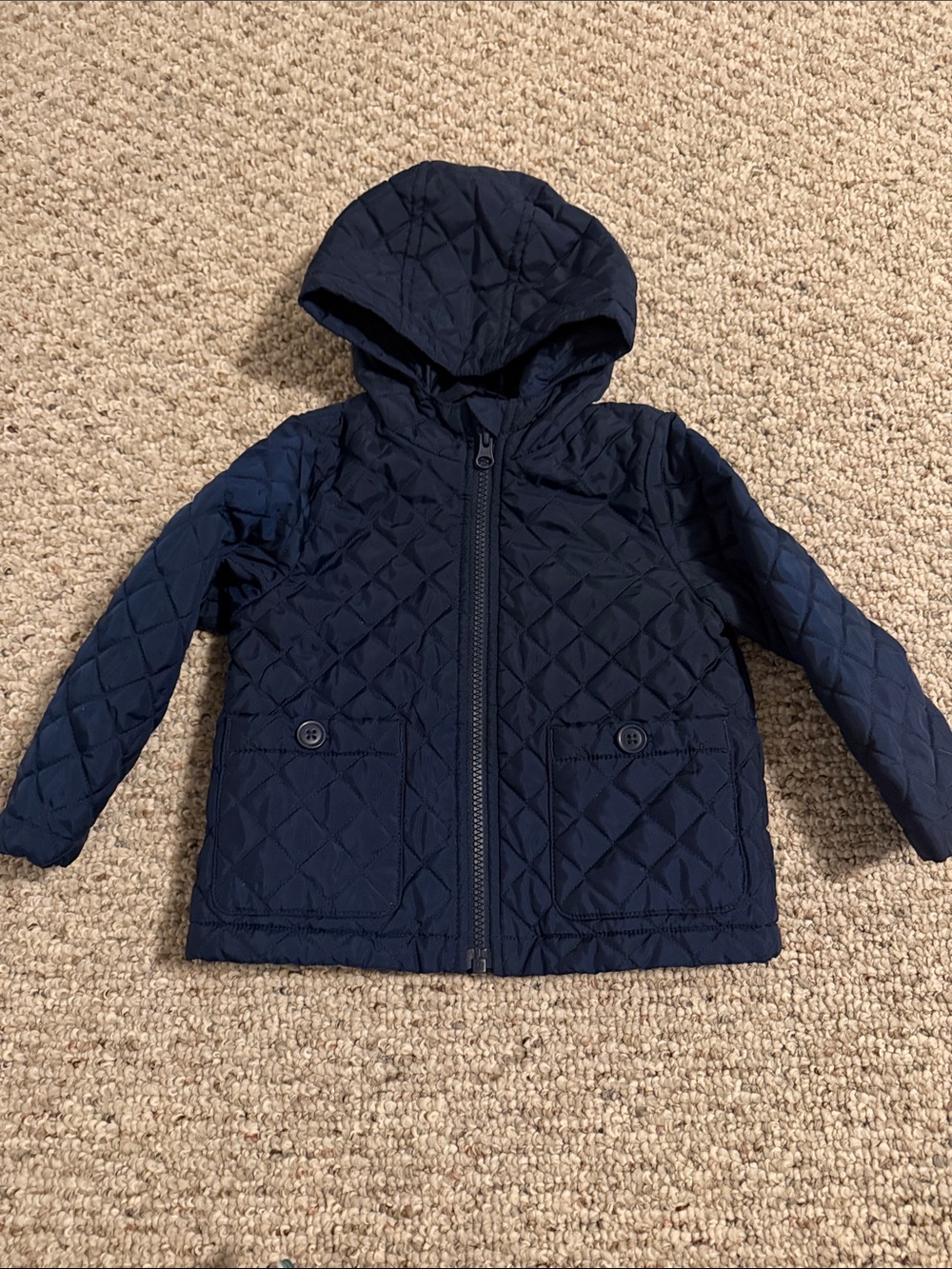 The Children’s Place Quilted Hooded Jacket - Navy